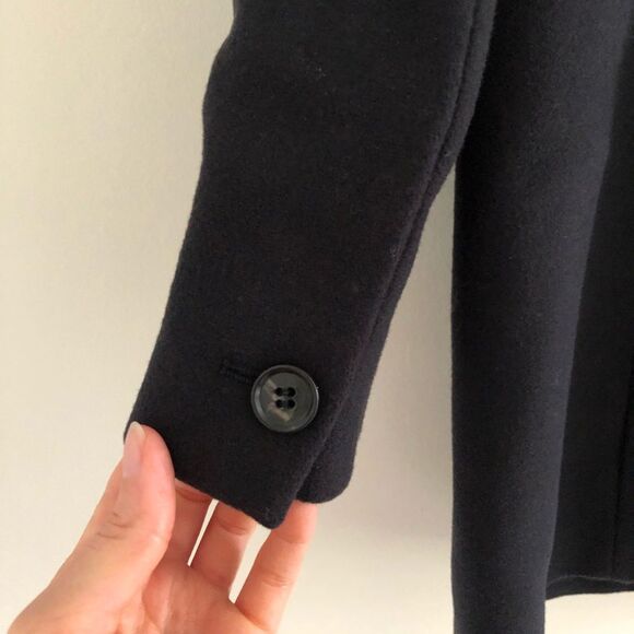 NWT REISS Dana Black Double Breasted Wool Pea Coat Size 8 - Picture 14 of 16